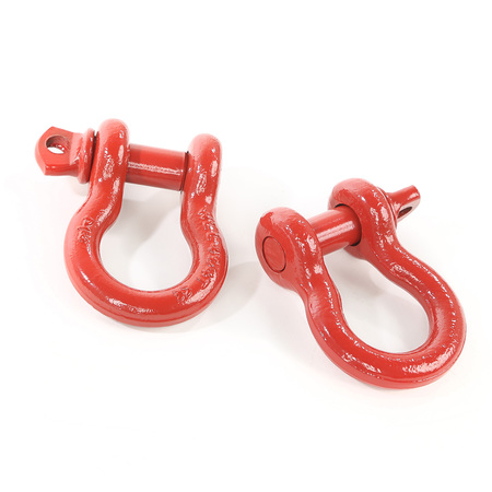 Rugged Ridge D-SHACKLES, 3/4-INCH, RED, PAIR, 9500LBS WORK LOAD LIMIT RED 11235.08